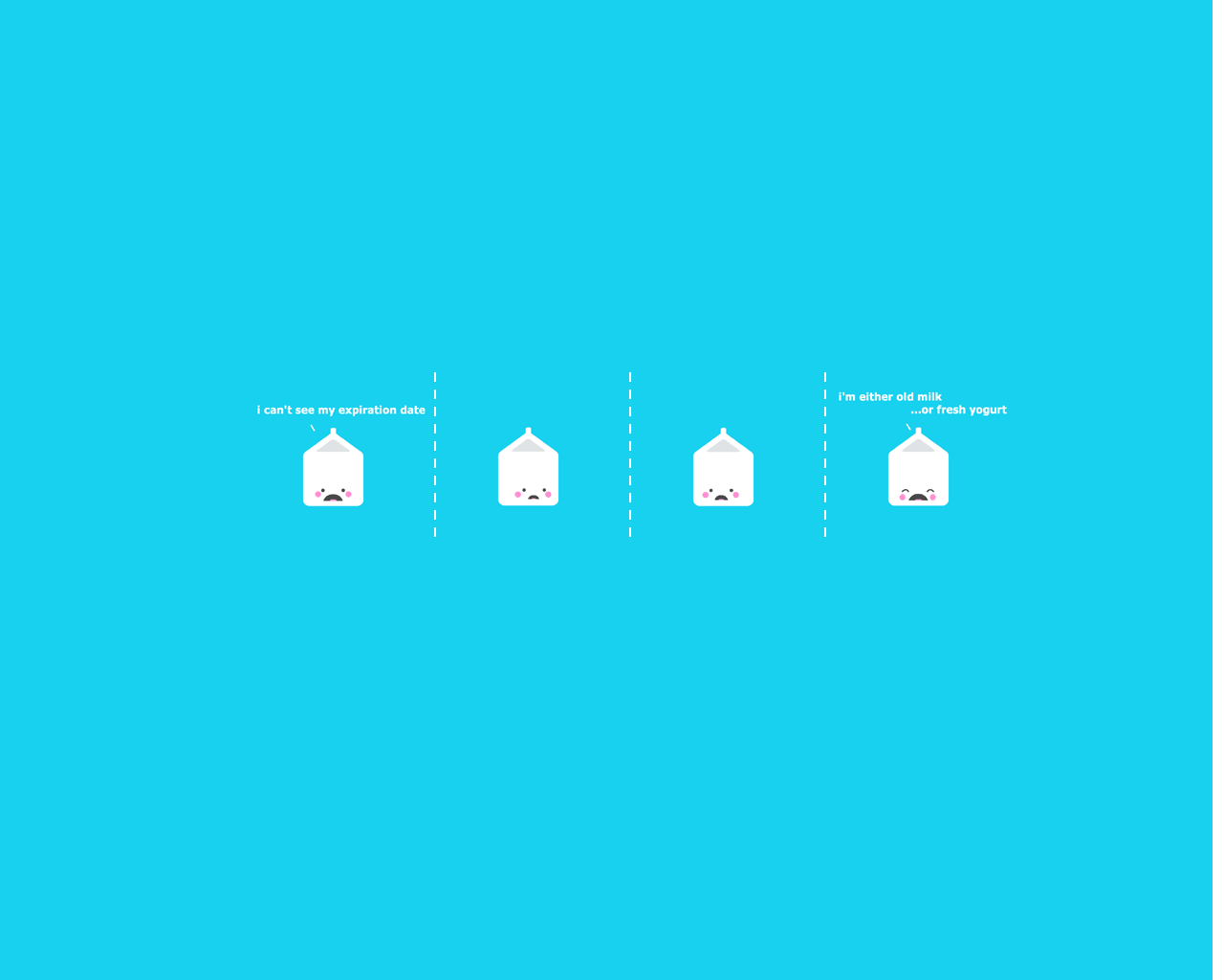 Minimalist illustration of sad milk cartons with text HD Wallpaper