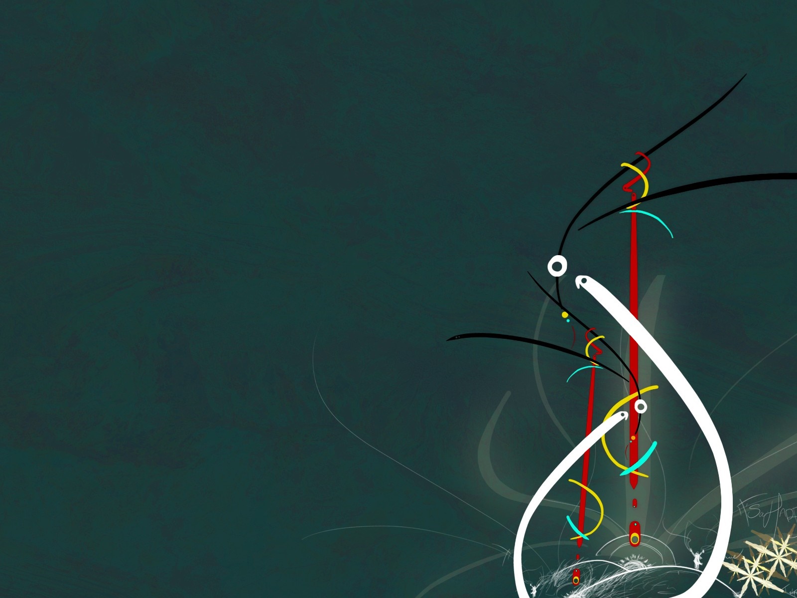 Abstract minimalist digital art with lines and shapes HD Wallpaper