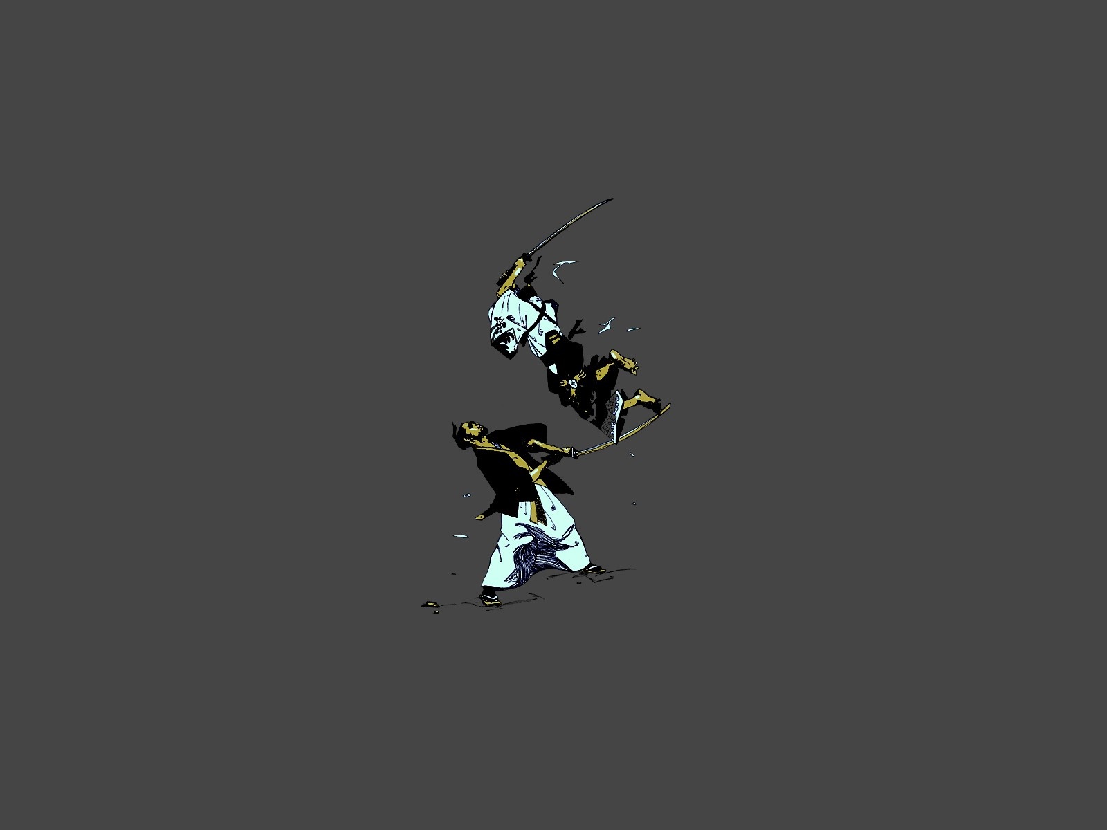 Two samurai fighting with swords HD Wallpaper