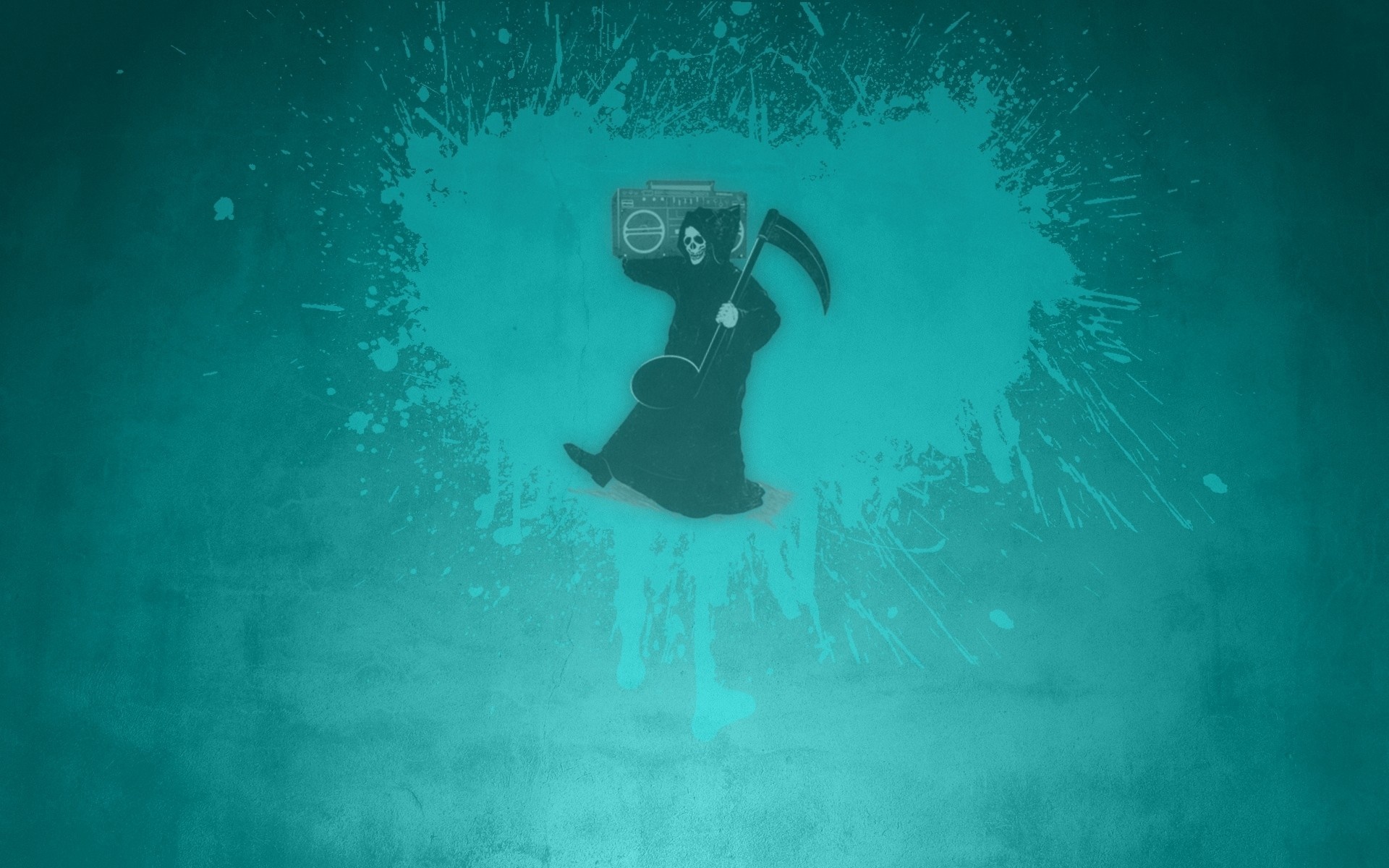 Grim Reaper with Boombox and Scythe HD Wallpaper