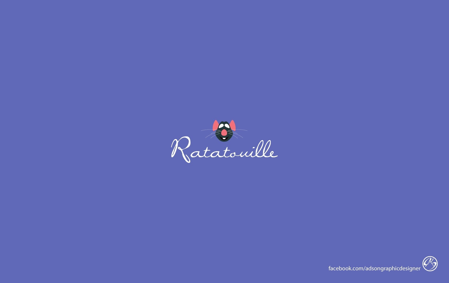 Ratatouille movie logo with a rat character HD Wallpaper