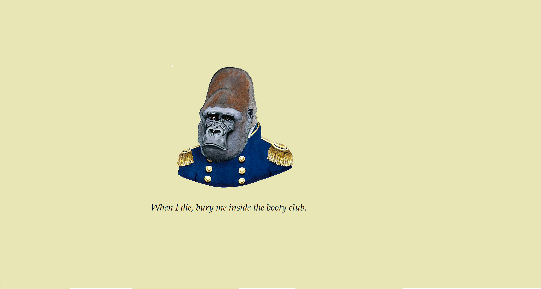 Gorilla in a military uniform with a quote HD Wallpaper
