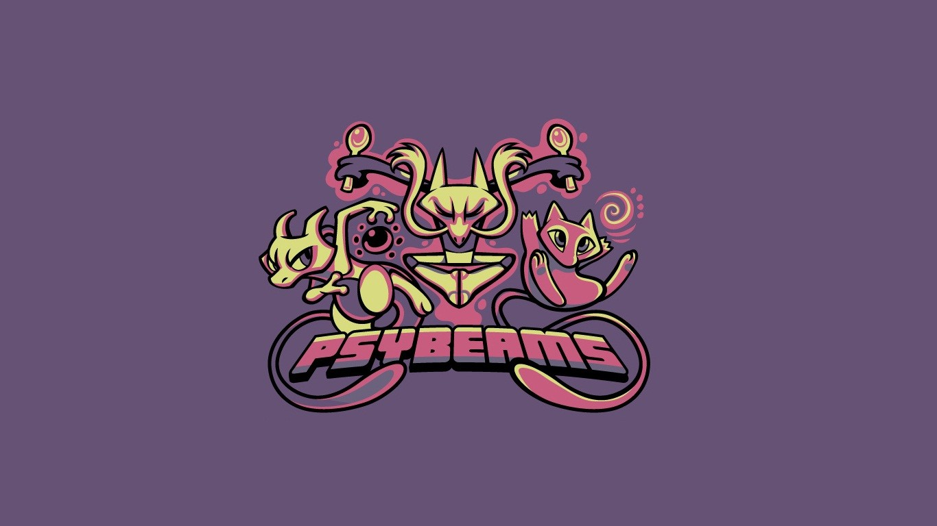 Psybeams logo with Pokemon characters HD Wallpaper