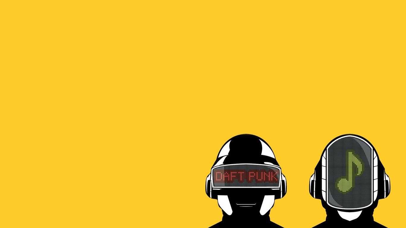 Daft Punk illustration with helmets HD Wallpaper
