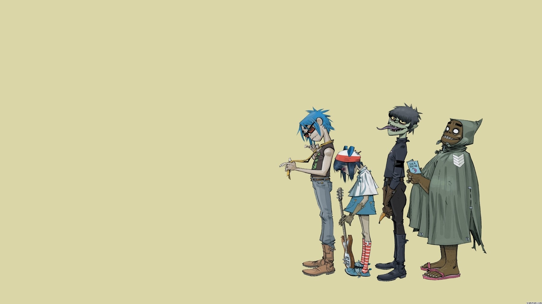Gorillaz characters standing in a line HD Wallpaper