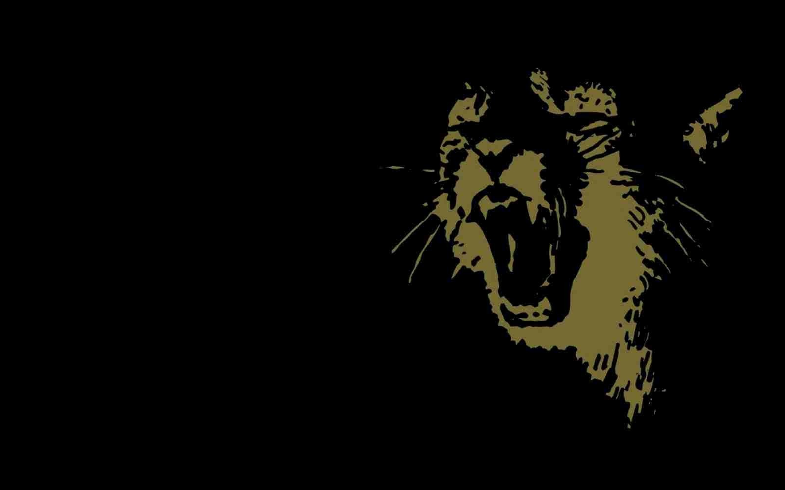 Minimalist illustration of a roaring cat HD Wallpaper