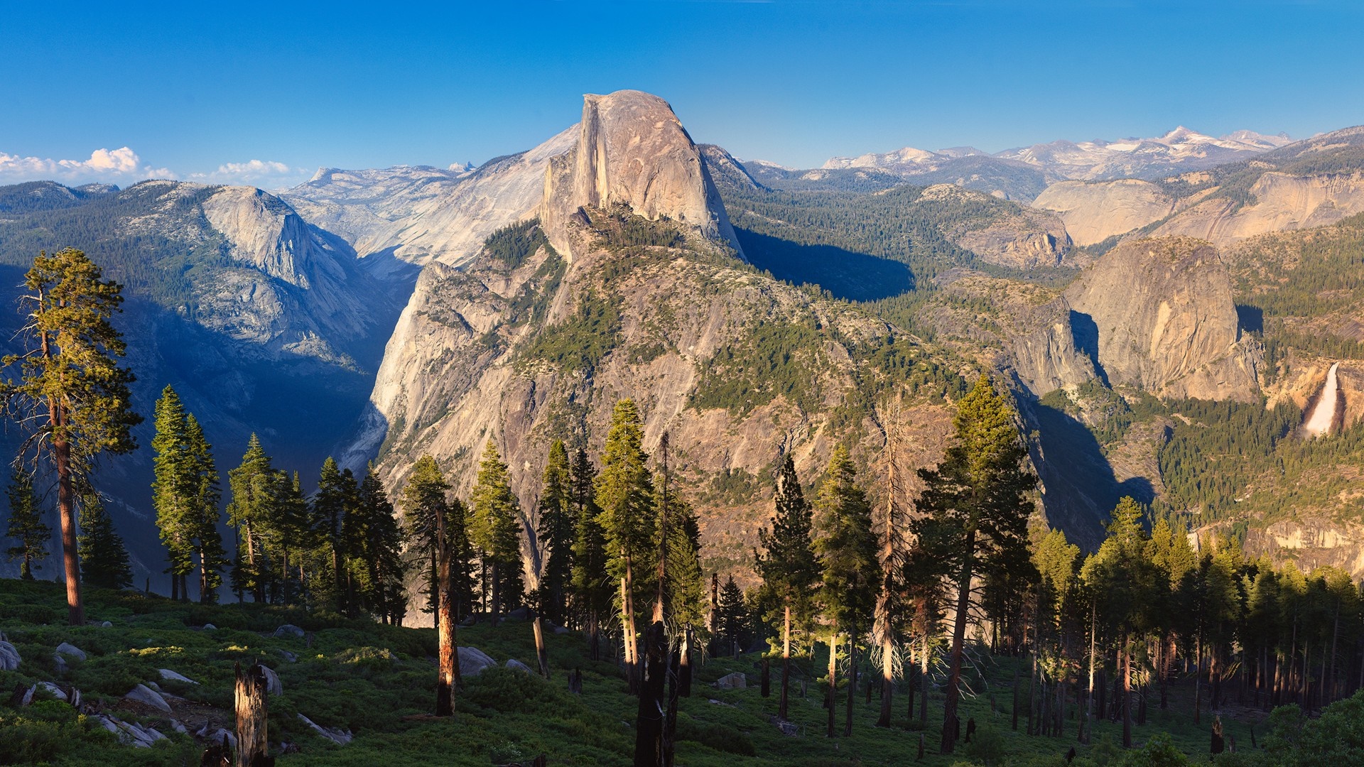 Half Dome and Yosemite Valley Landscape HD Wallpaper