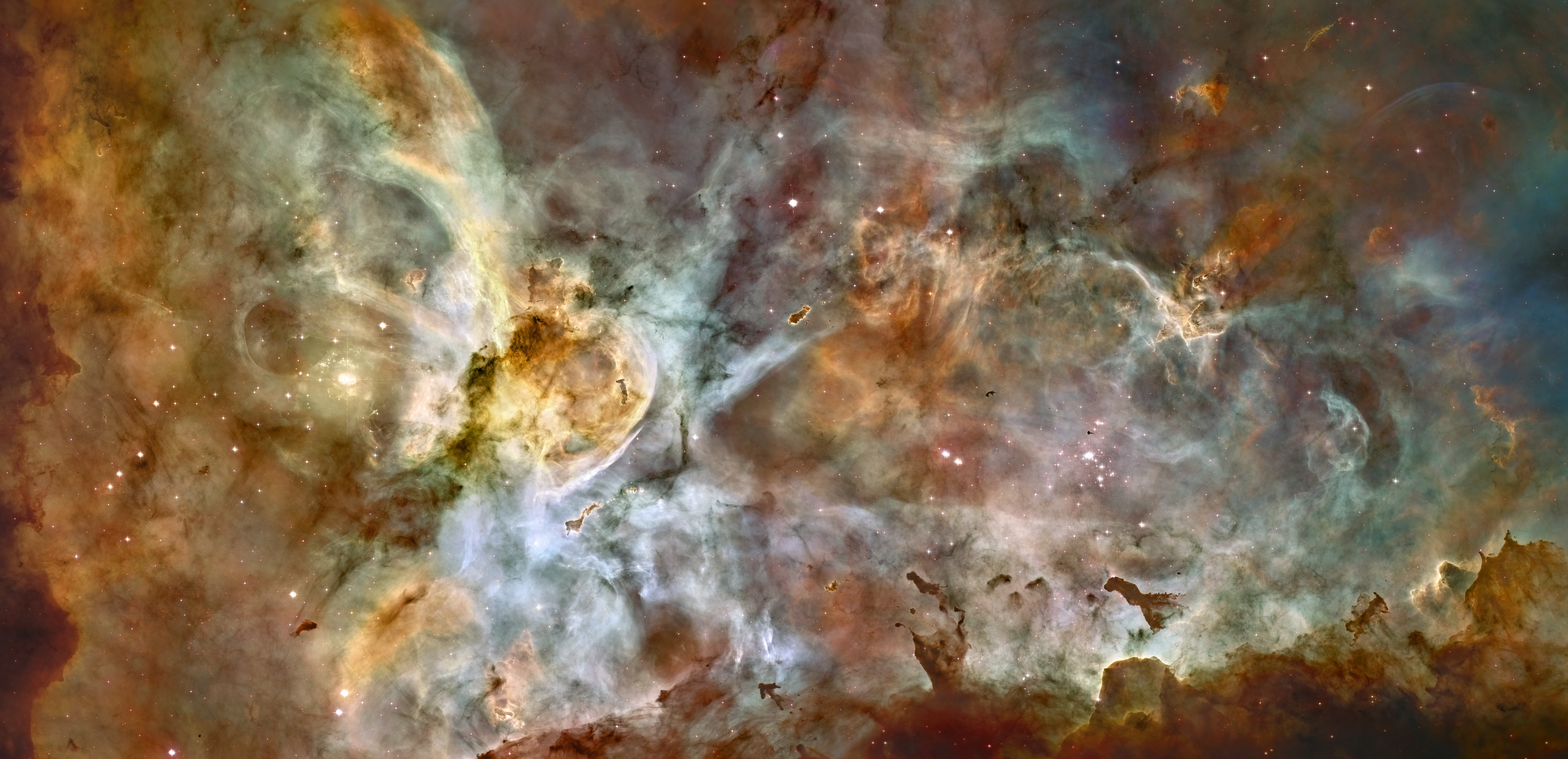 Carina Nebula in outer space with stars HD Wallpaper