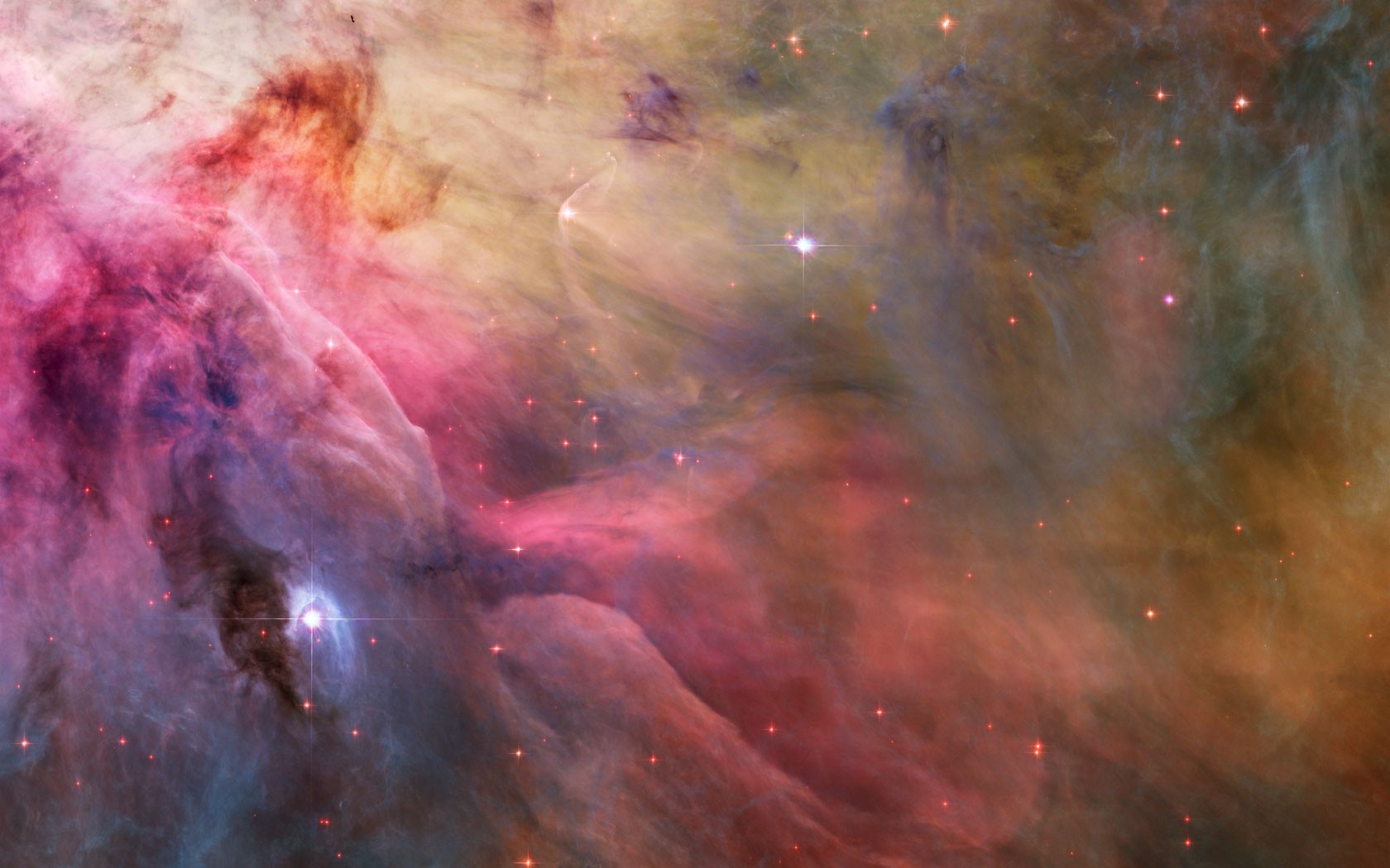 Colorful nebula with stars in outer space HD Wallpaper