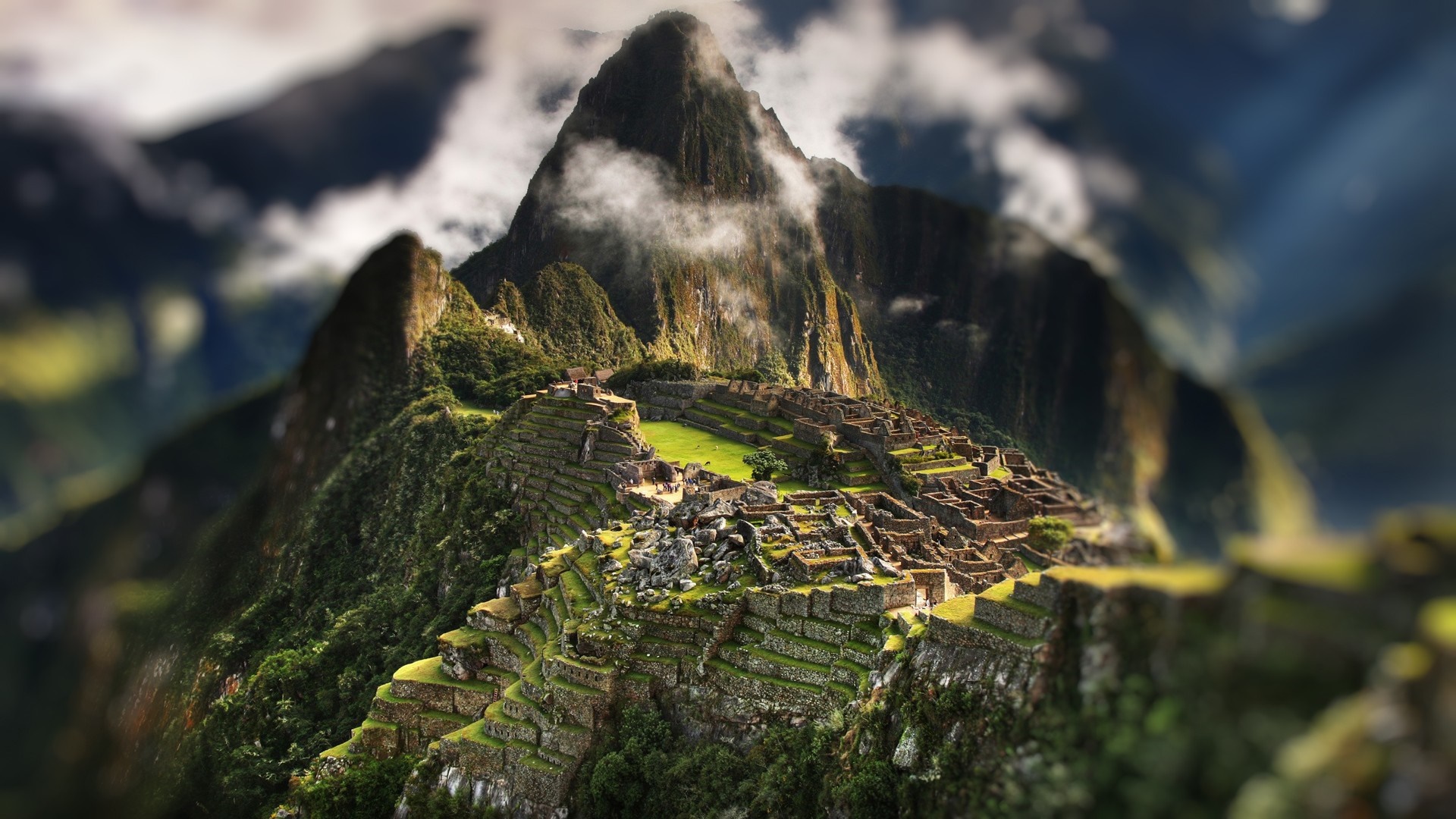 Machu Picchu ancient Inca citadel in the Andes Mountains HD Wallpaper