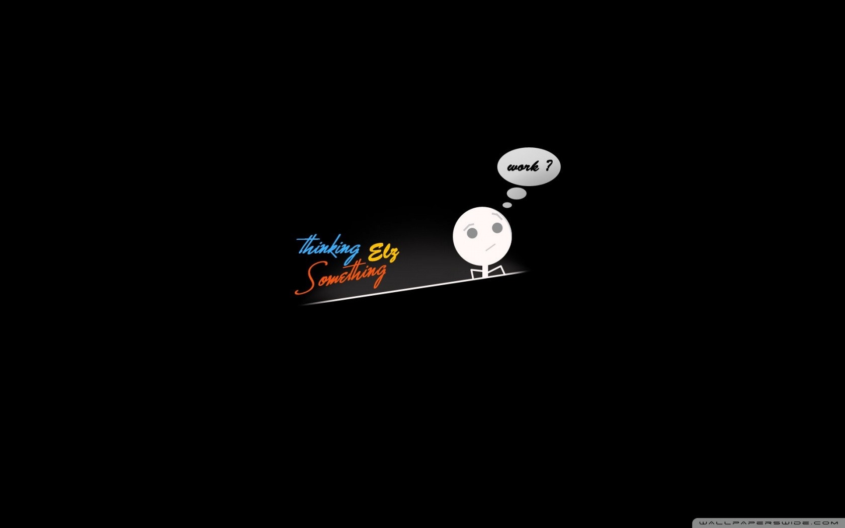 Minimalist stick figure thinking about work HD Wallpaper