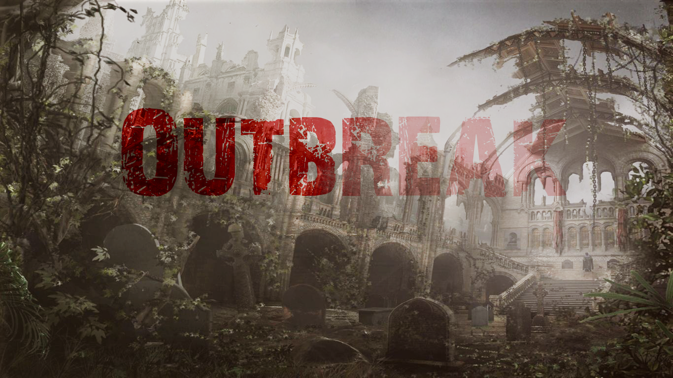 Outbreak apocalyptic ruins with graves HD Wallpaper