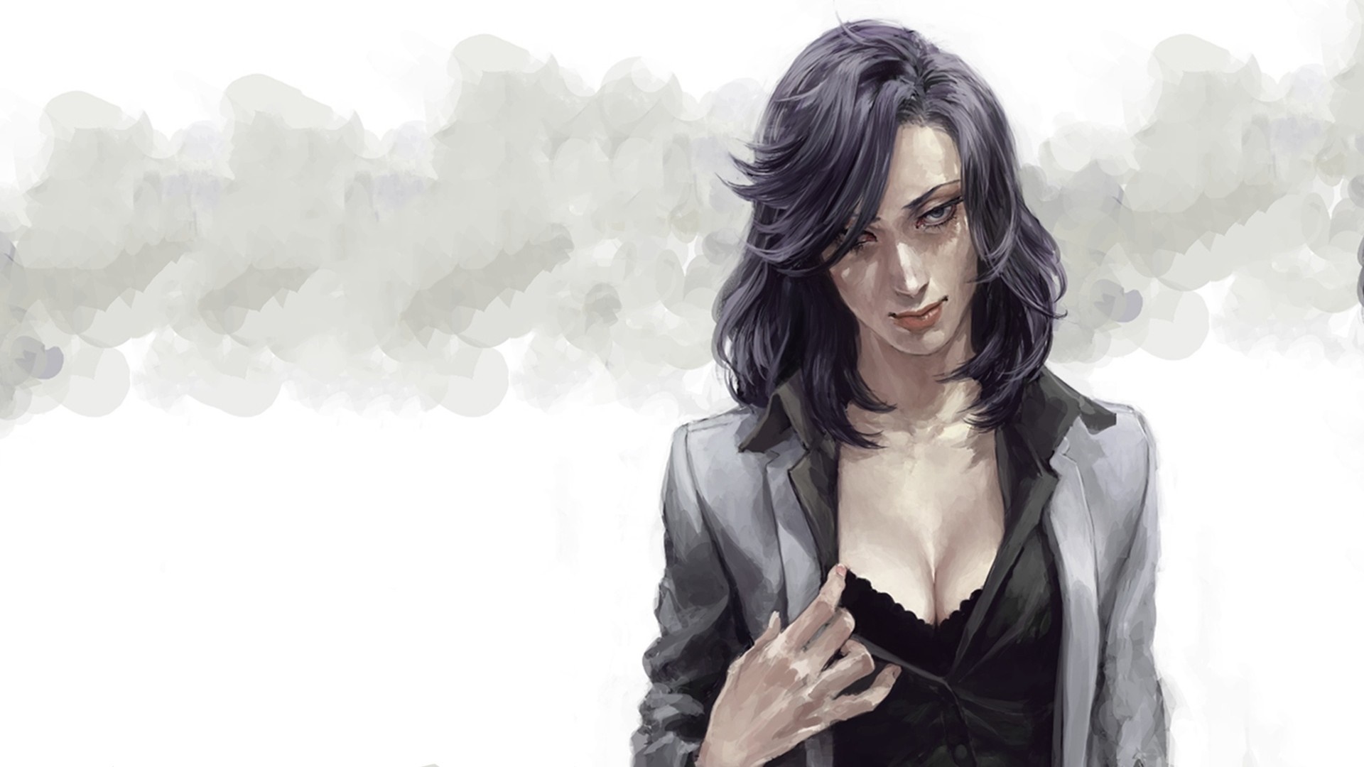 Anime girl in a suit HD Wallpaper