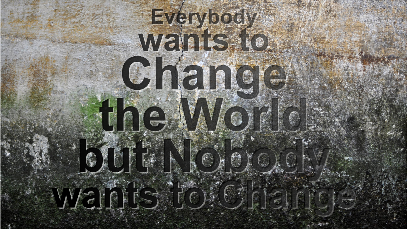 Quote about changing the world on a textured wall HD Wallpaper