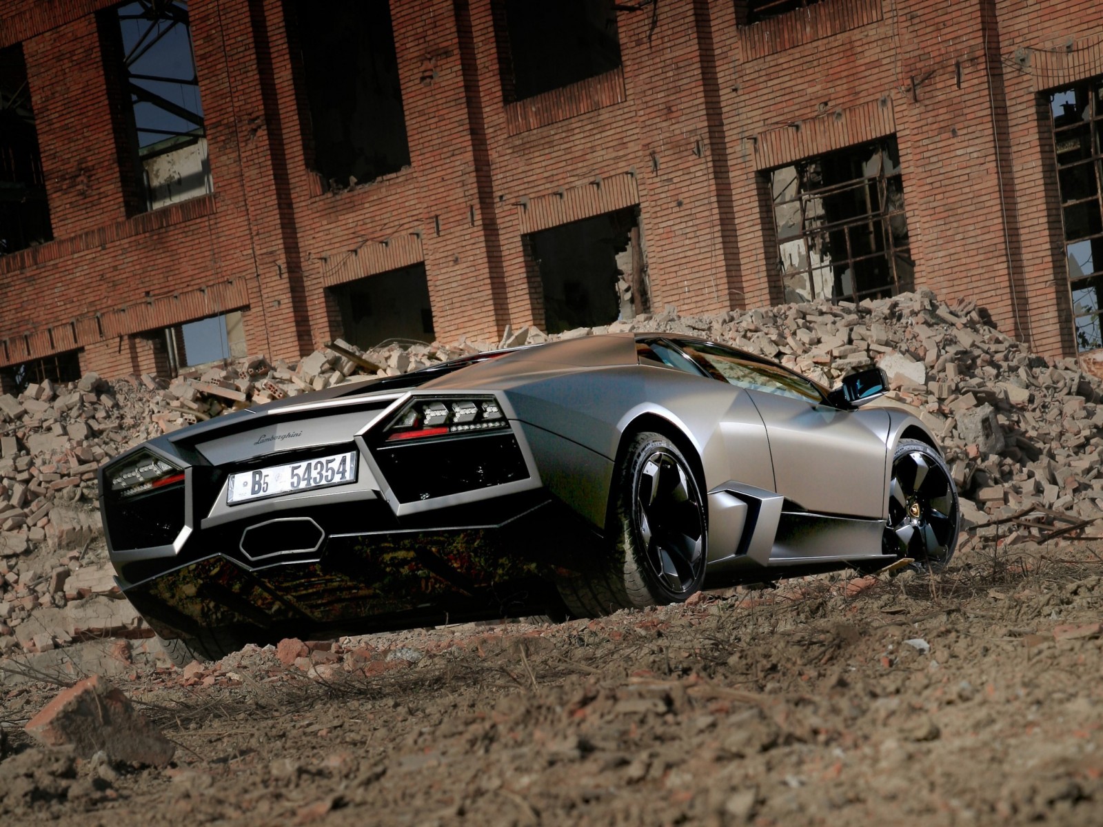 Lamborghini Reventon in a ruined building HD Wallpaper