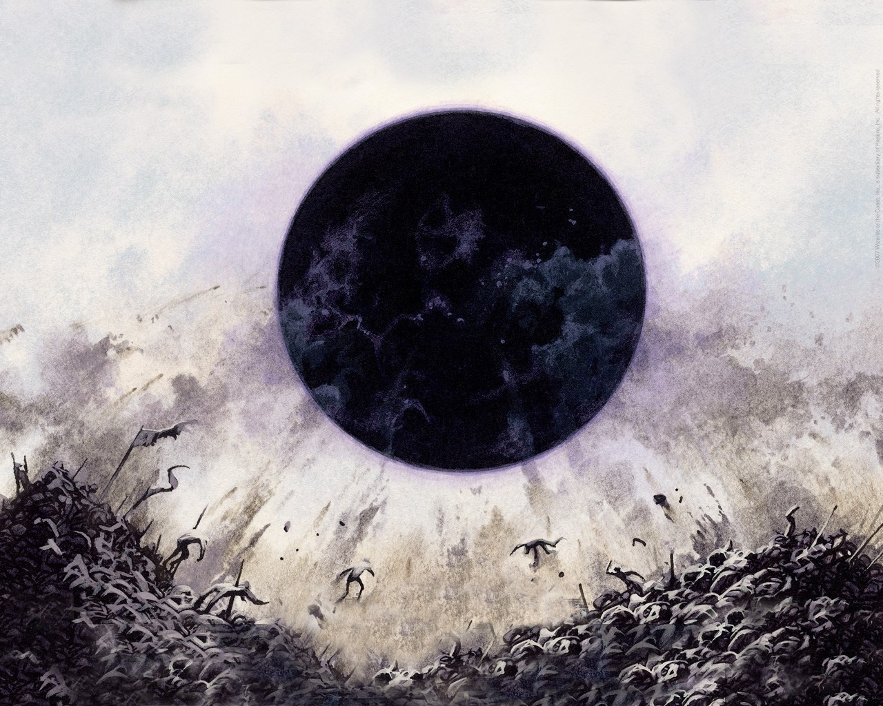 Dark Moon over a Pile of Bodies HD Wallpaper