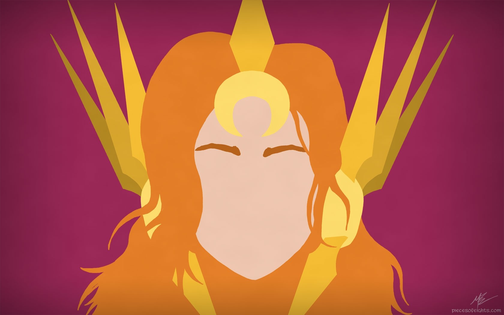 Leona from League of Legends minimalist illustration HD Wallpaper