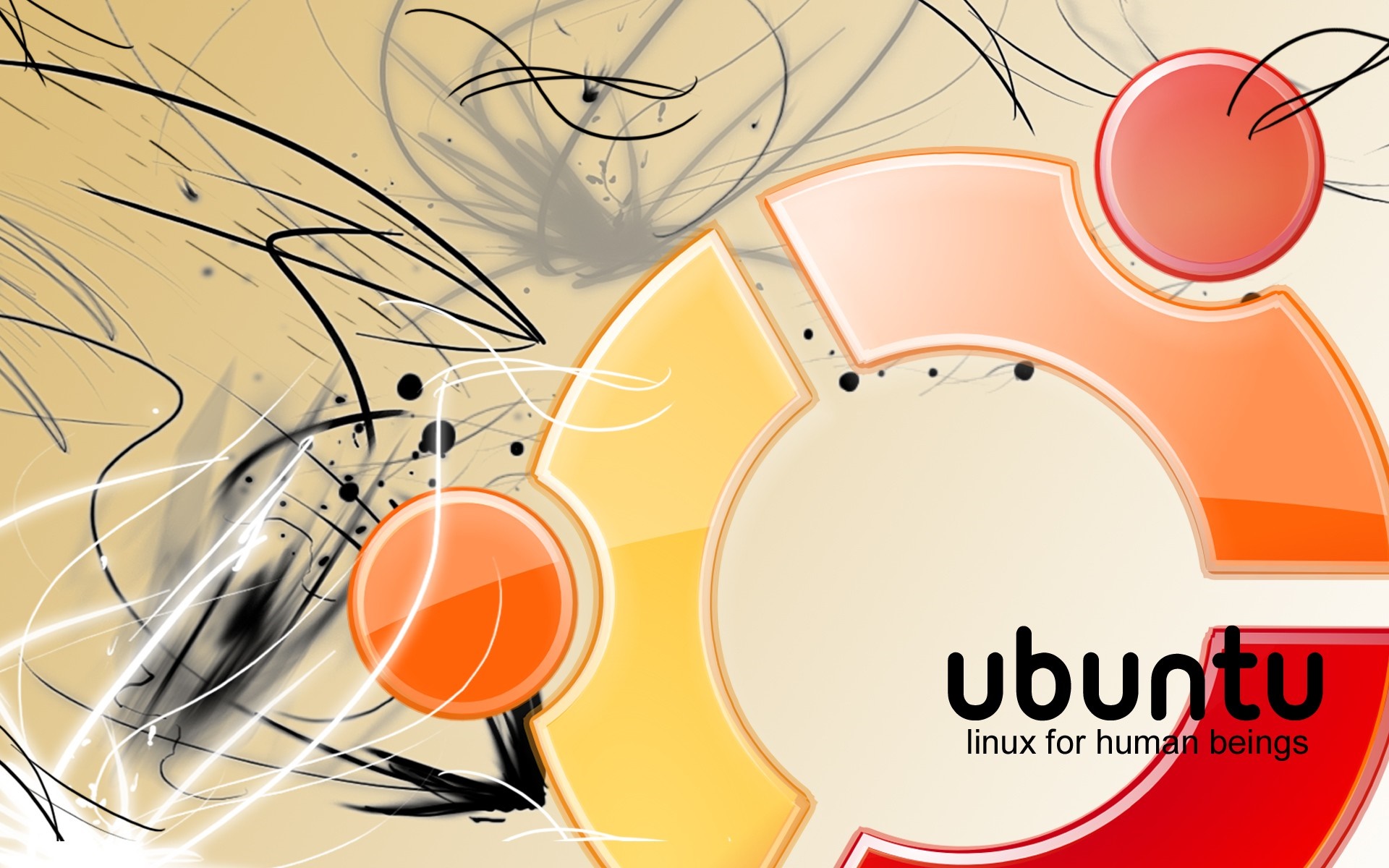 Ubuntu Linux for human beings logo illustration HD Wallpaper