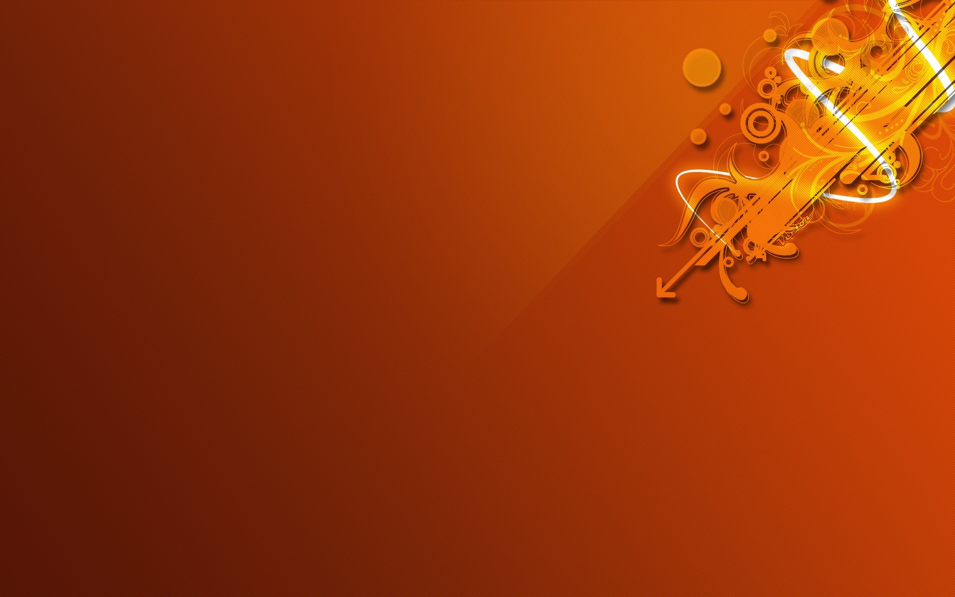 Orange abstract design with circles and lines HD Wallpaper