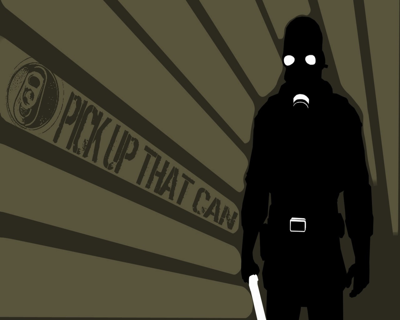 Combine soldier with "Pick Up That Can" text HD Wallpaper