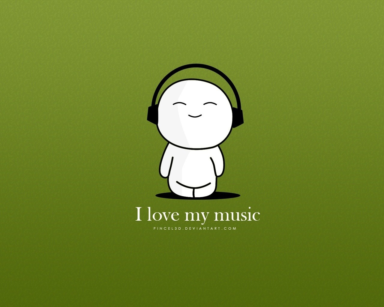 Illustration of a character listening to music HD Wallpaper