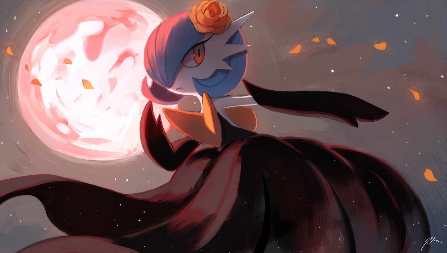 Gardevoir from Pokemon in a black dress HD Wallpaper