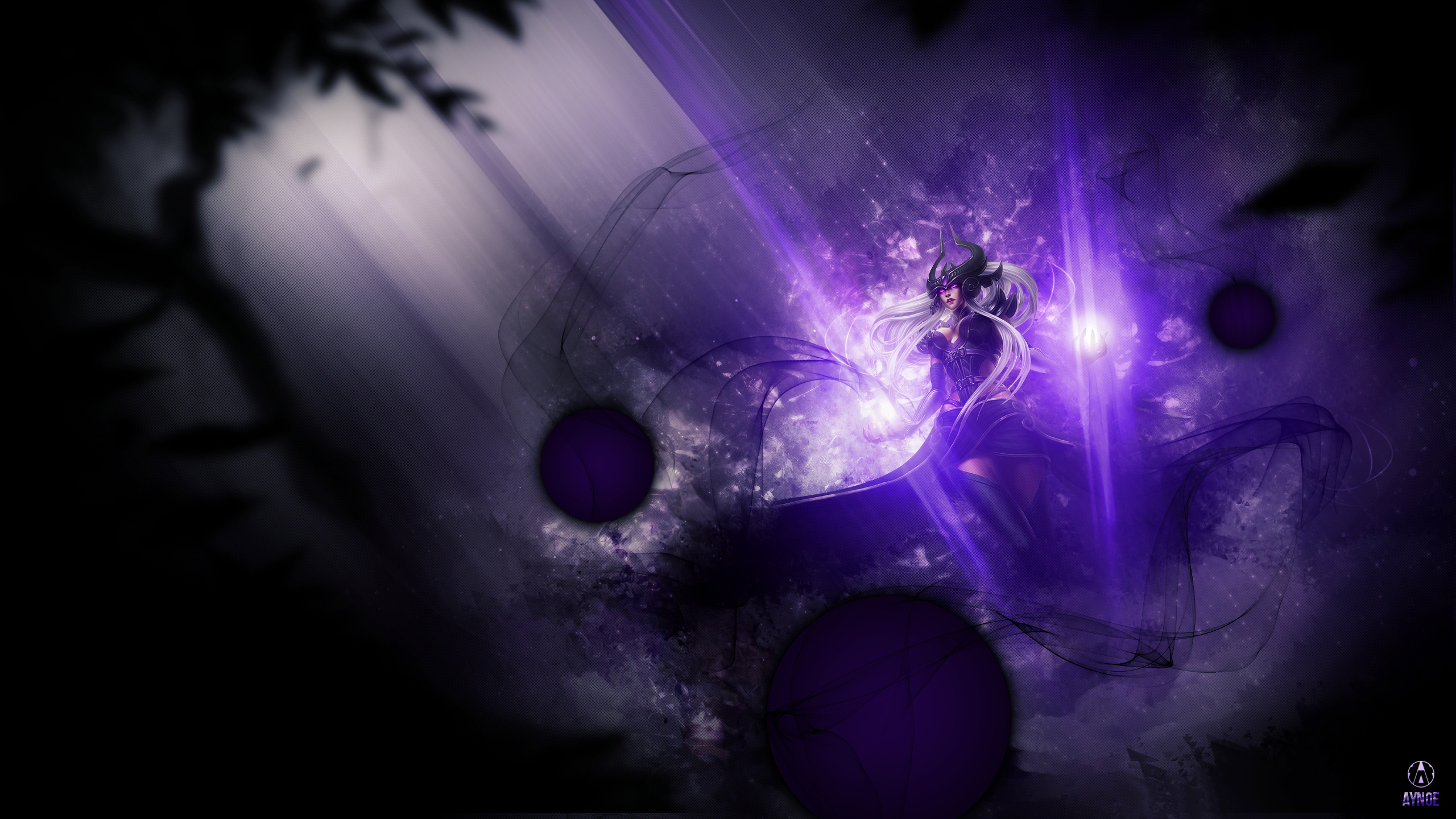 Syndra from League of Legends with purple energy HD Wallpaper