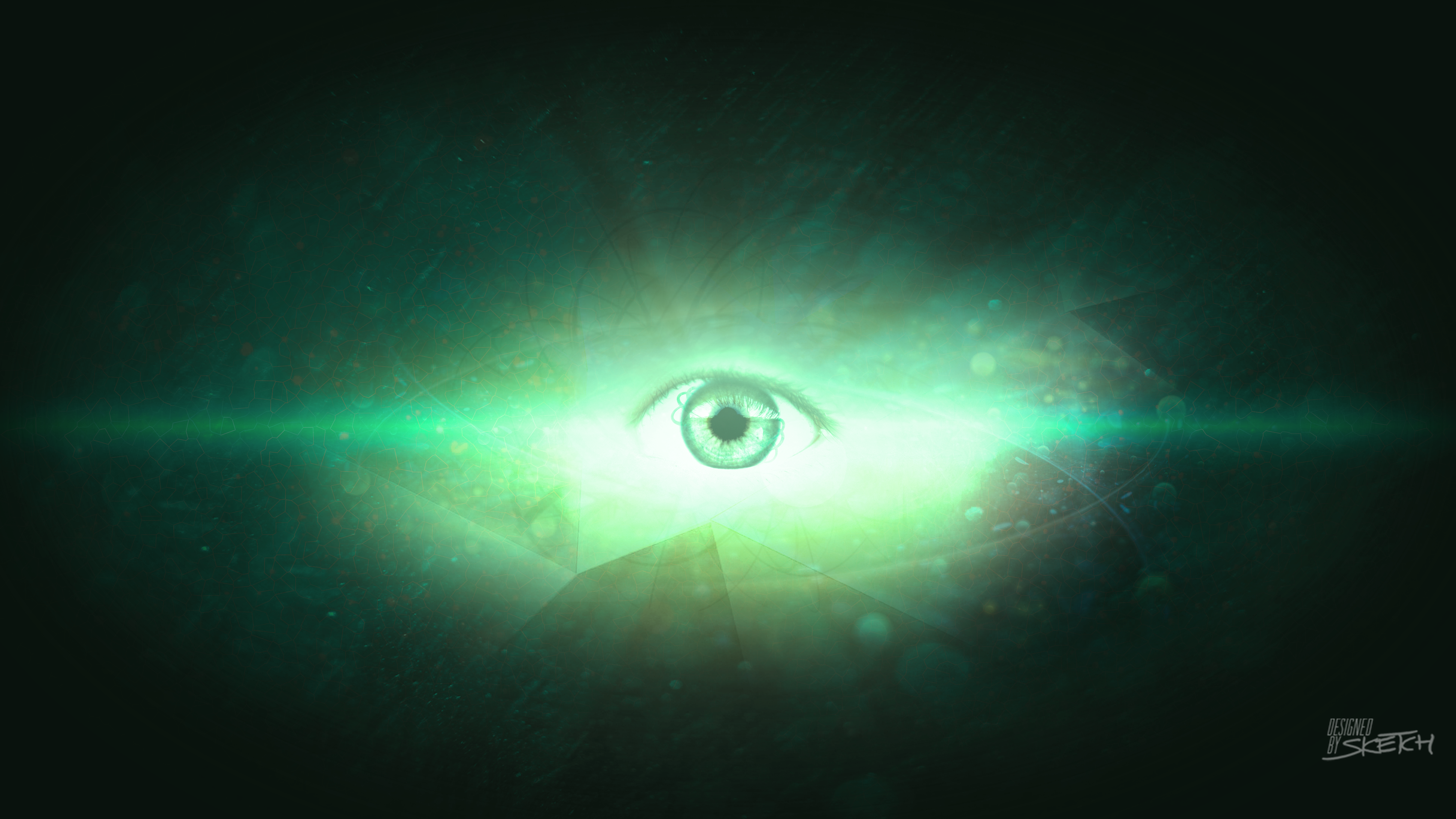 Digital art with lens flare and light effects HD Wallpaper
