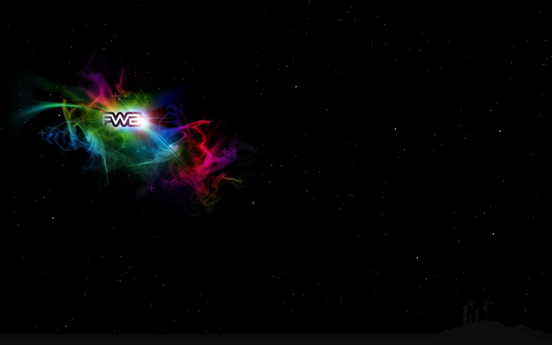FWA logo in a colorful nebula in space HD Wallpaper