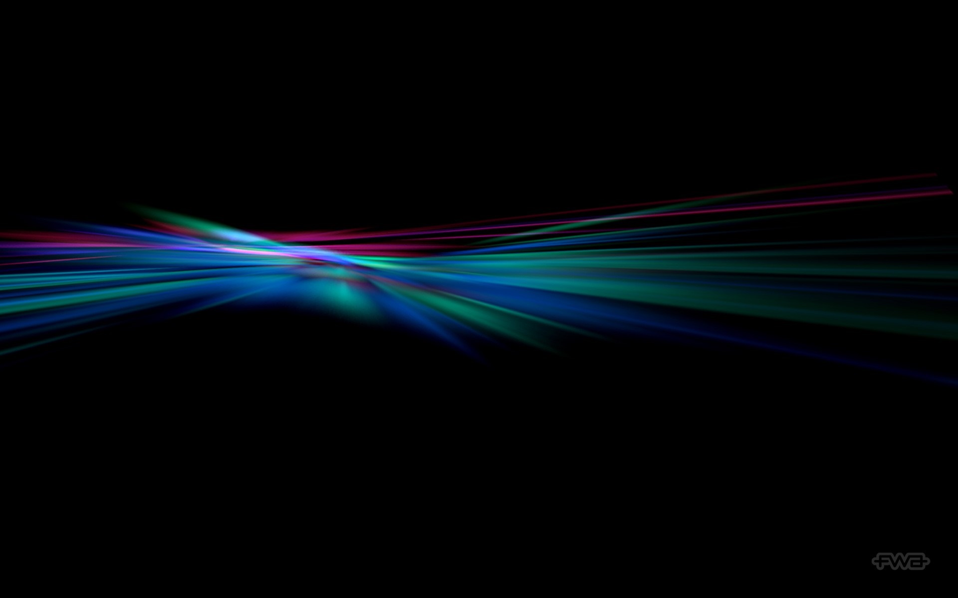 Abstract light streaks in blue, green, and pink on black HD Wallpaper