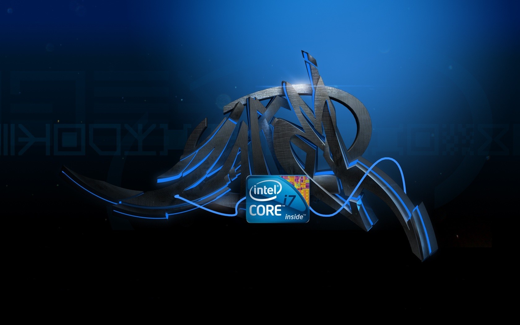 Intel Core i7 graffiti illustration HD Wallpaper