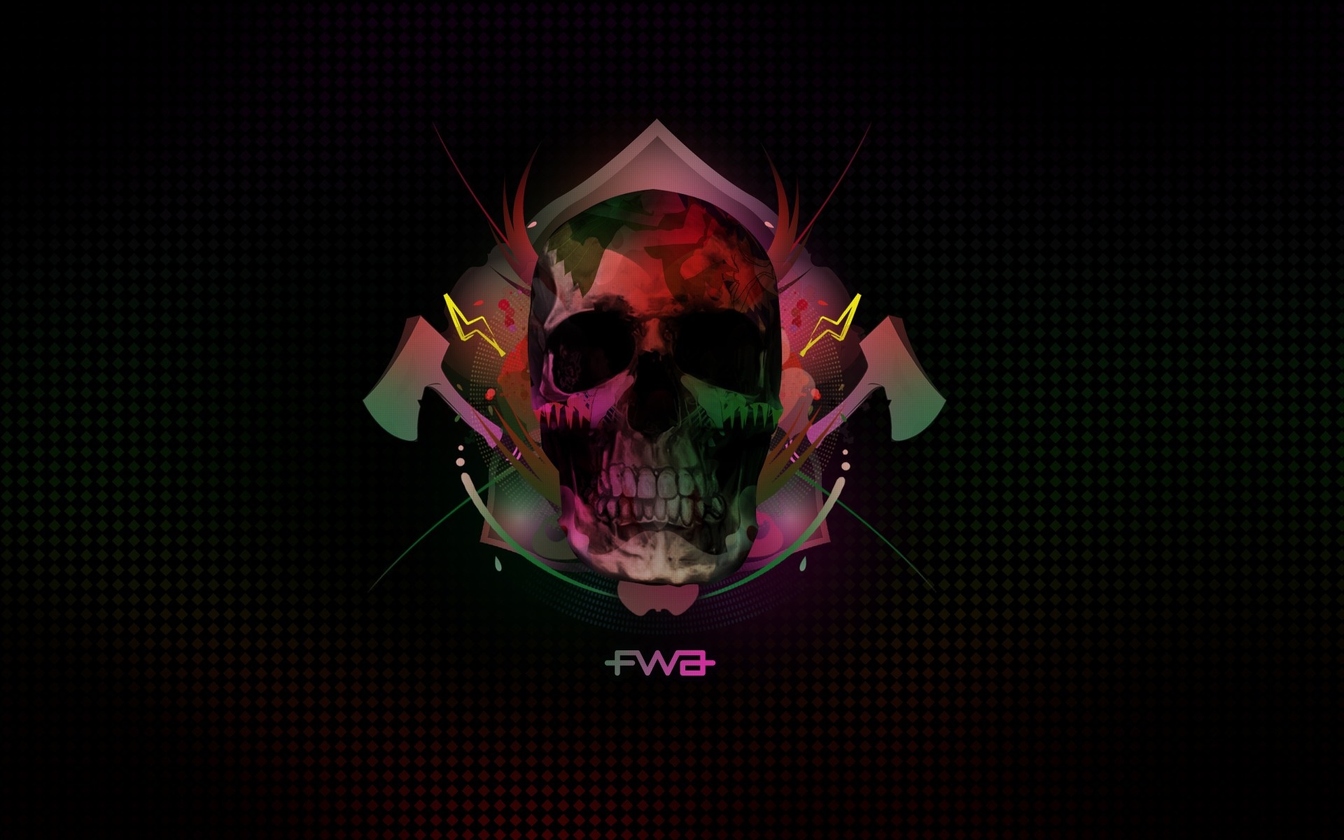 FWA logo with skull and axes HD Wallpaper