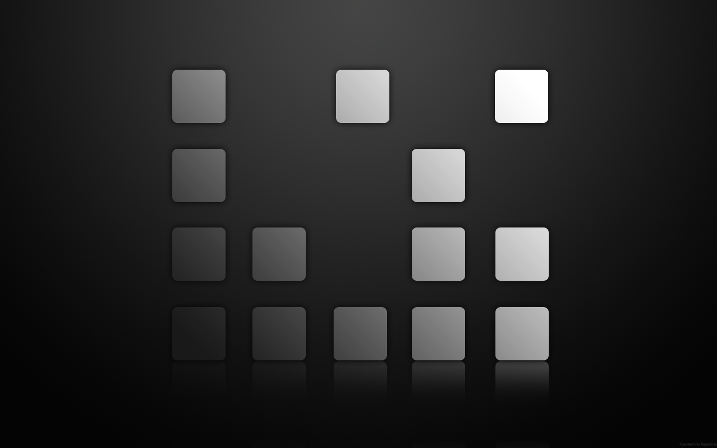 Monochrome squares with reflections on dark background HD Wallpaper