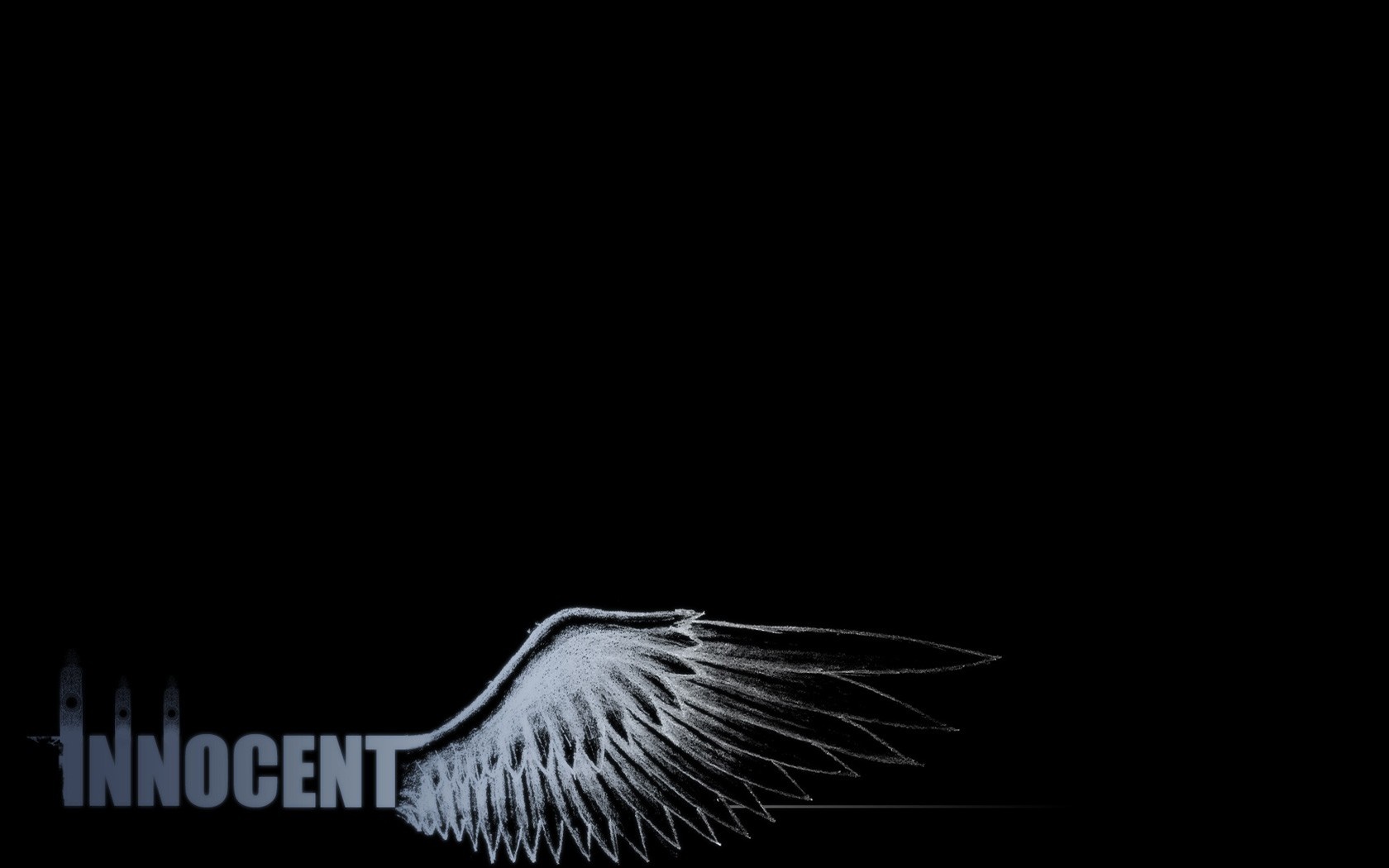 Innocent text with angel wing HD Wallpaper