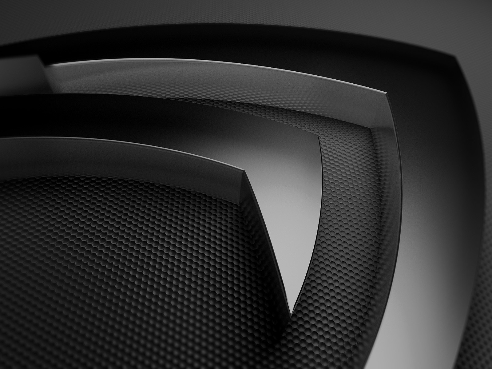 Abstract black carbon fiber texture with metallic curves HD Wallpaper