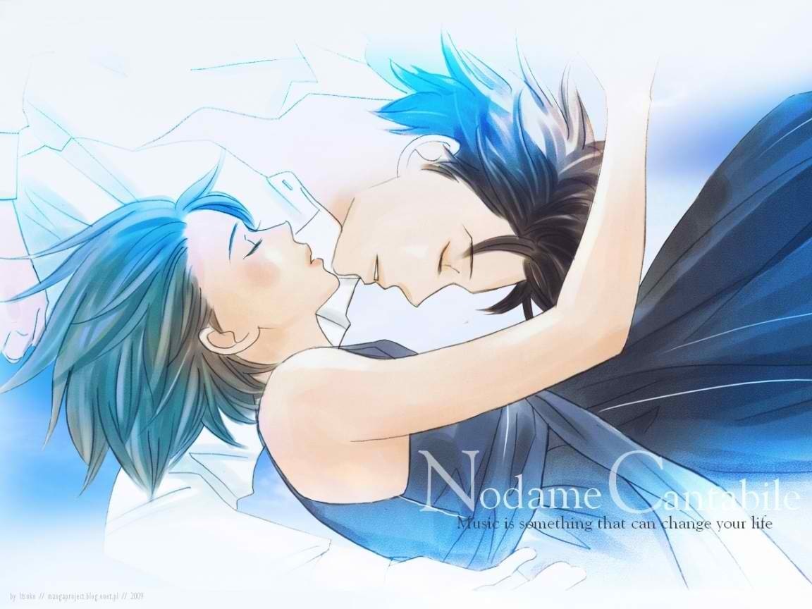 Nodame Cantabile illustration of a couple kissing HD Wallpaper