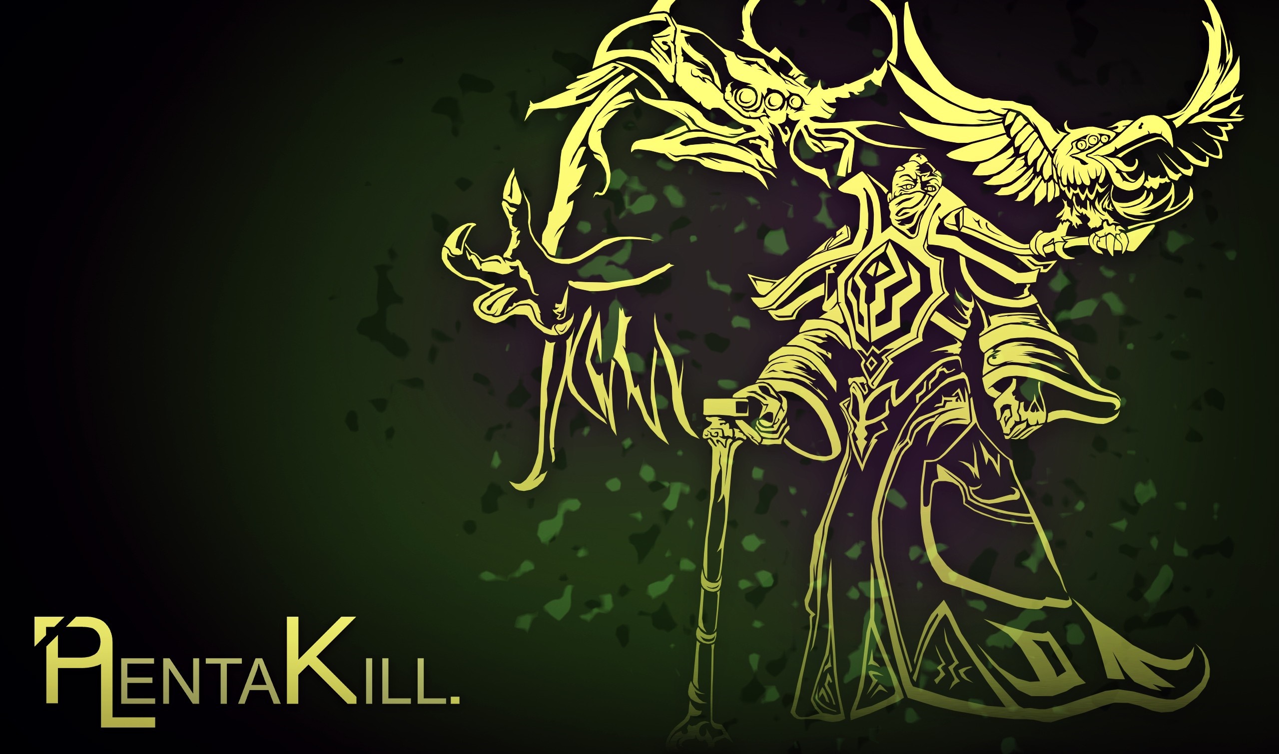 Swain from League of Legends with dragon and eagle HD Wallpaper