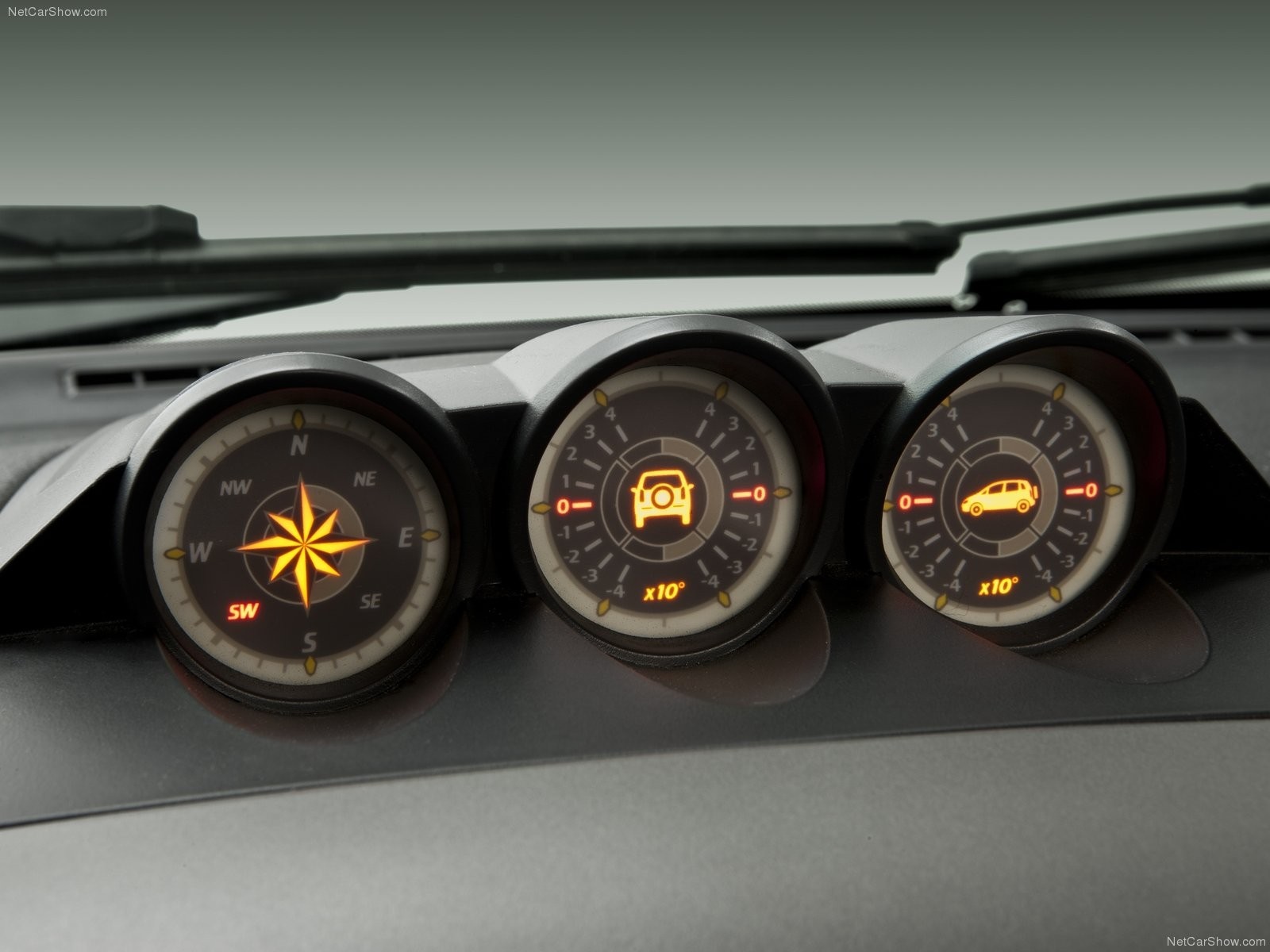 Car dashboard with compass and gauges HD Wallpaper