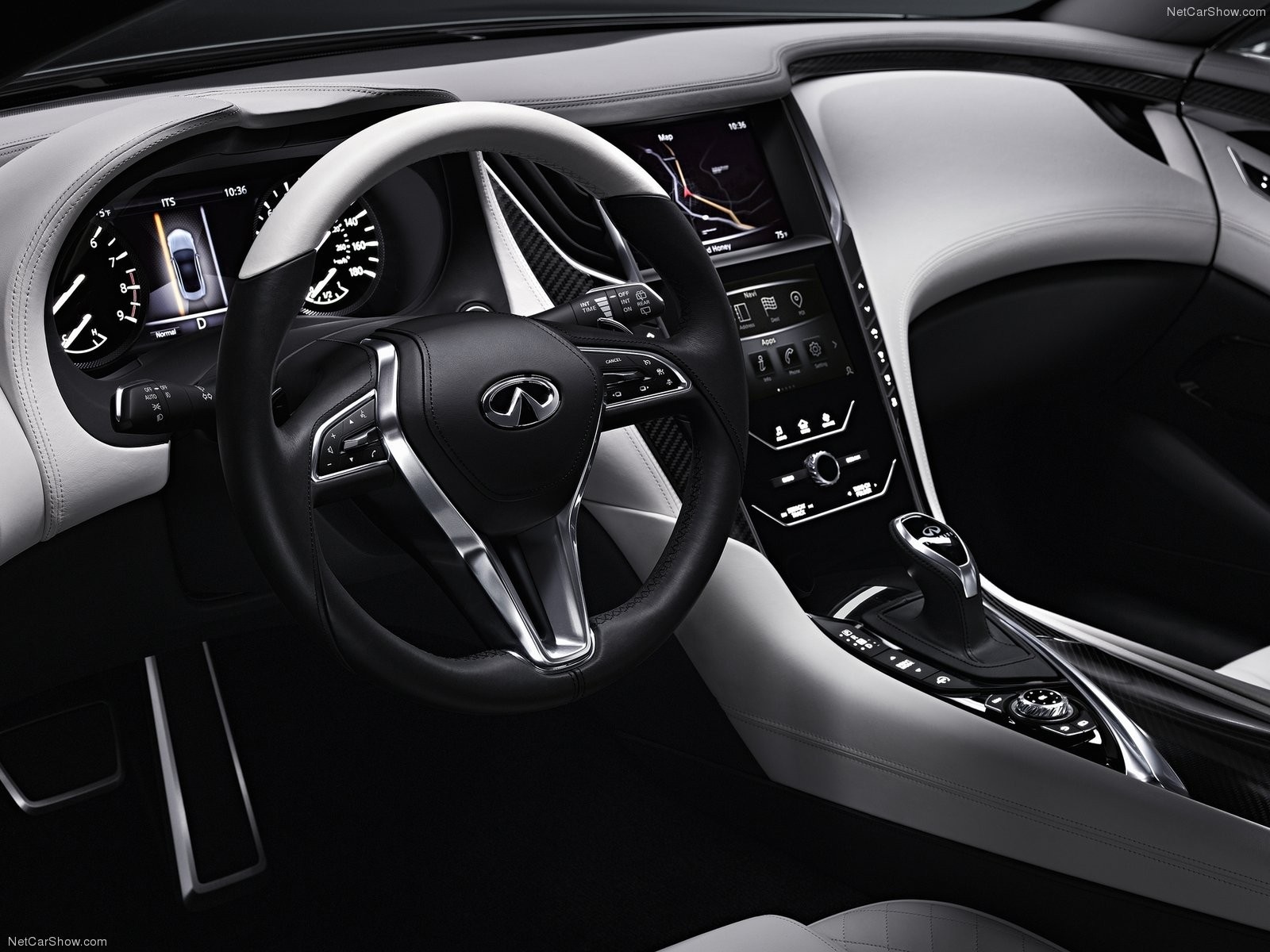 Infiniti Q60 Coupe Interior with Steering Wheel and Dashboard HD Wallpaper