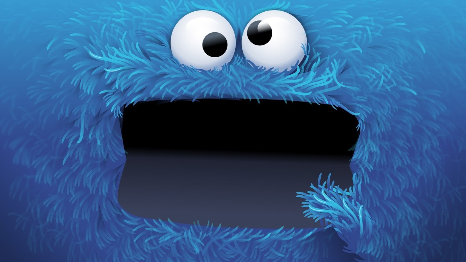Cookie Monster illustration with large eyes HD Wallpaper