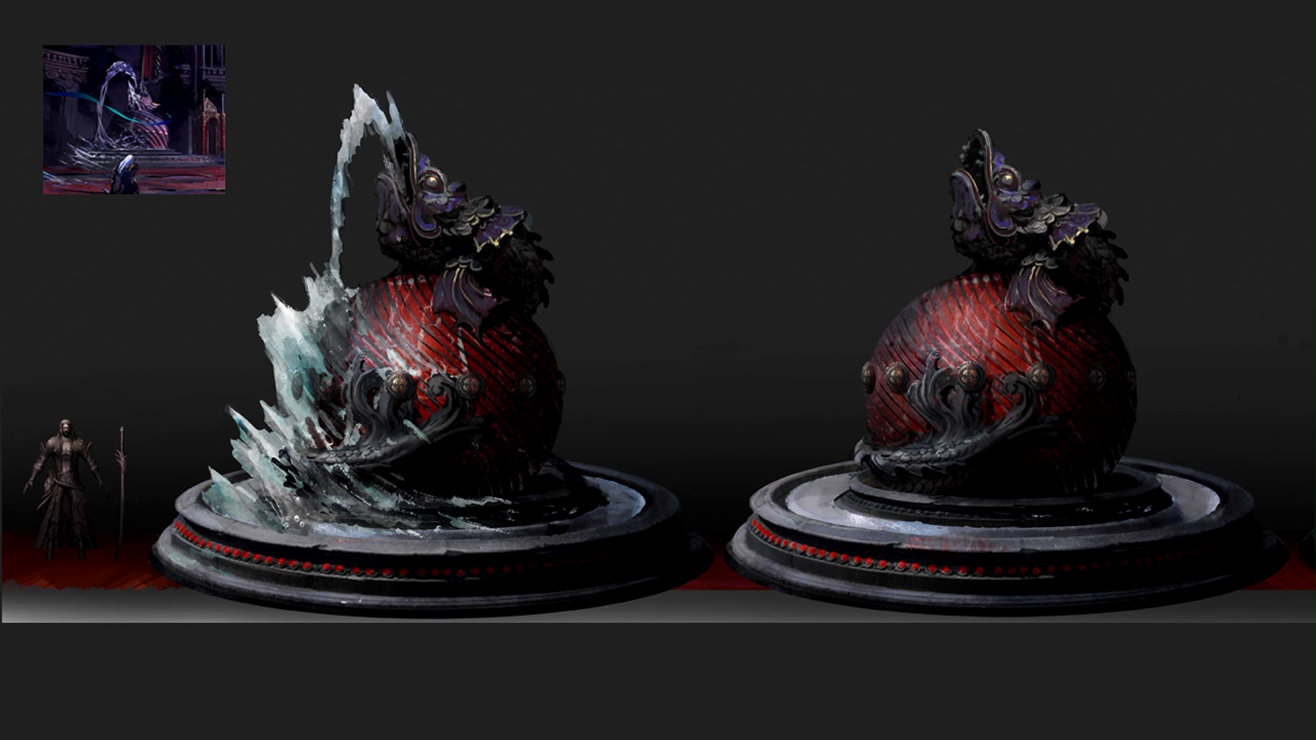 Concept art of a fountain sculpture from Castlevania: Lords of Shadow HD Wallpaper