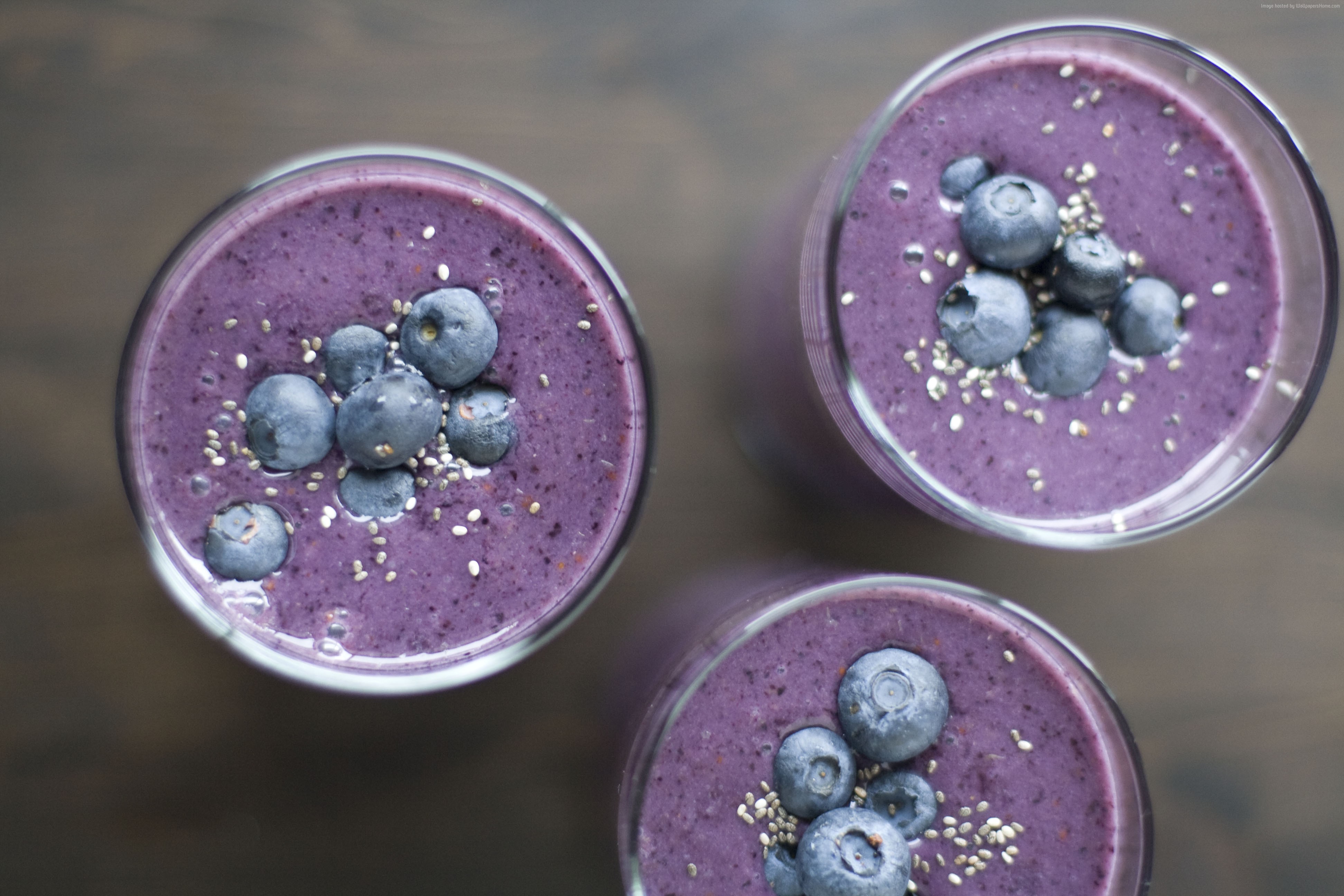 Blueberry smoothies with chia seeds and blueberries HD Wallpaper