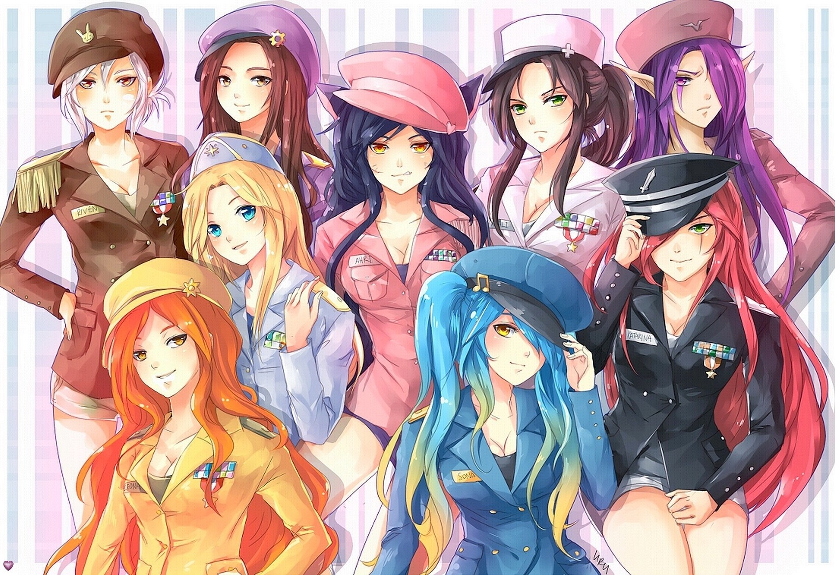 League of Legends characters in military uniforms HD Wallpaper