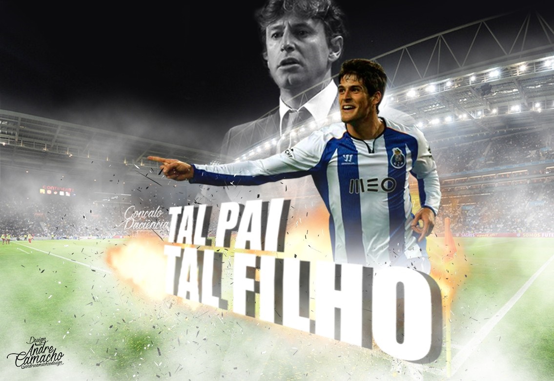 Gonçalo Paciência and his father in a stadium HD Wallpaper