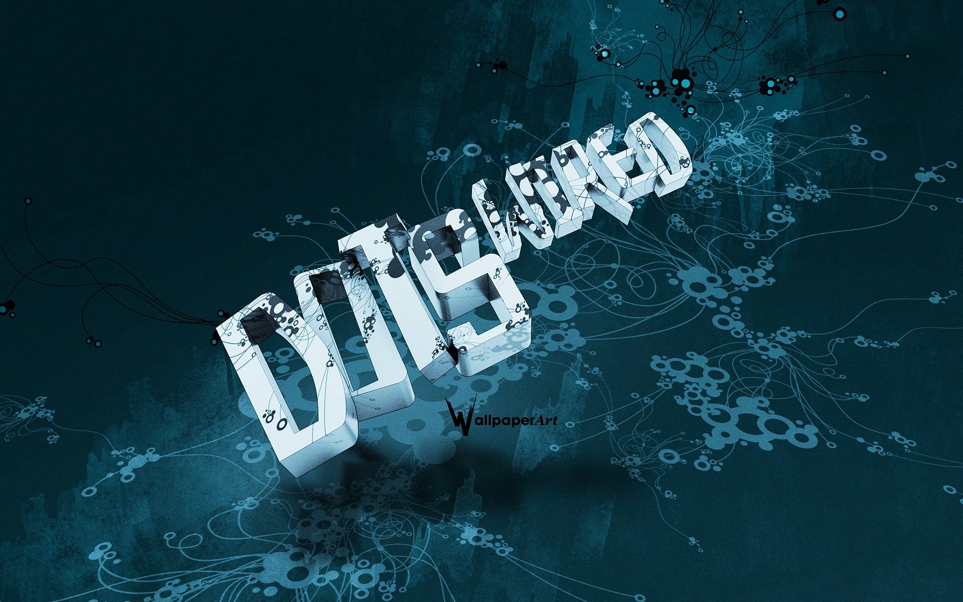 Abstract 3D text illustration with floral patterns HD Wallpaper