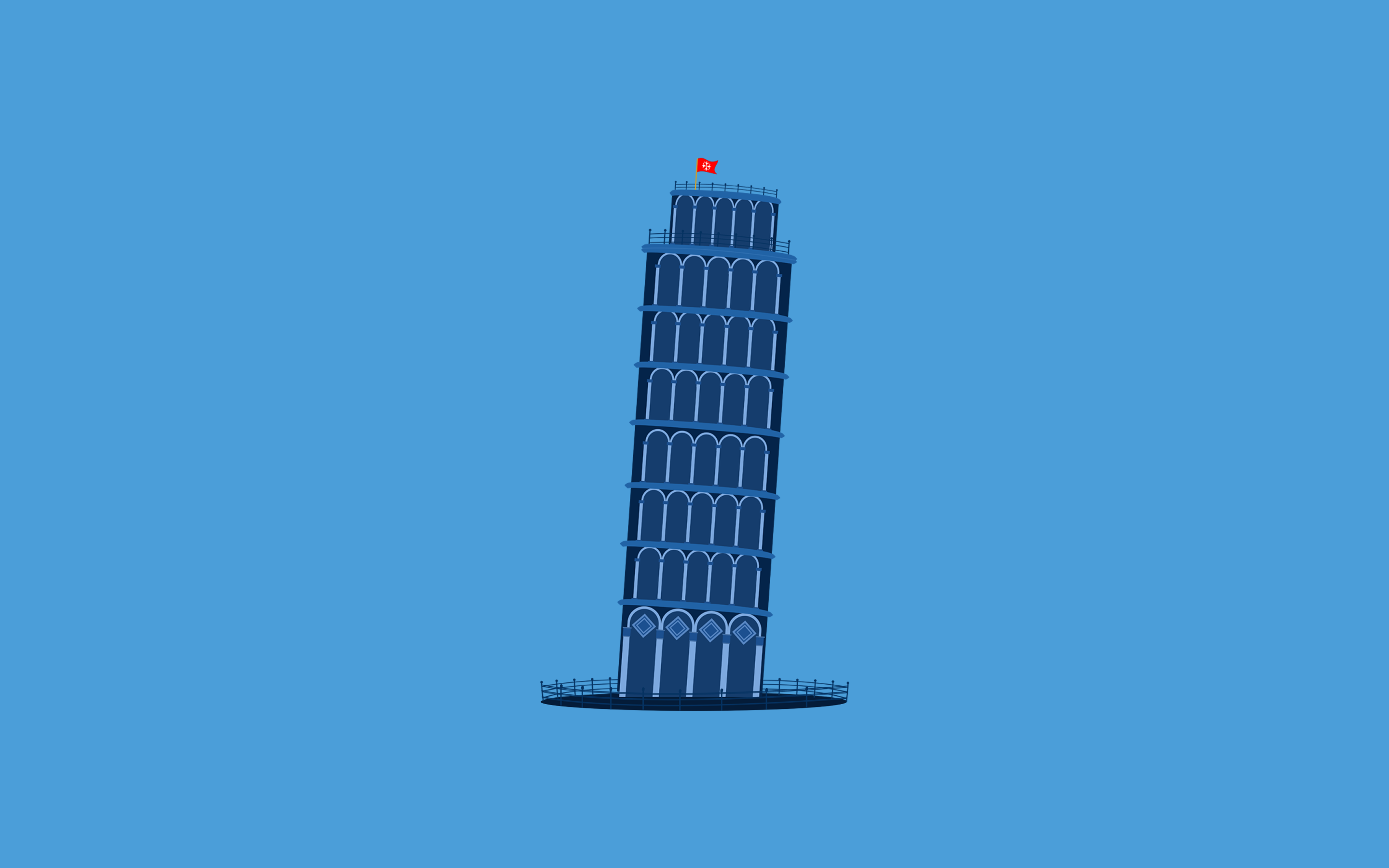 Leaning Tower of Pisa illustration HD Wallpaper
