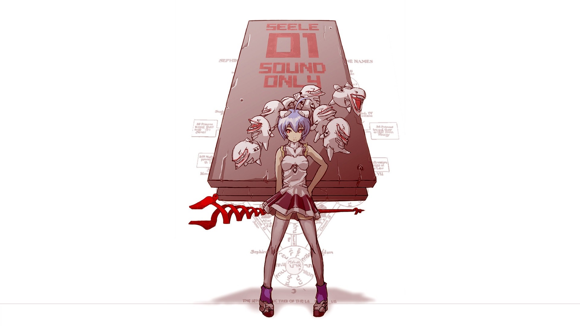 Rei Ayanami from Neon Genesis Evangelion with SEELE monolith HD Wallpaper