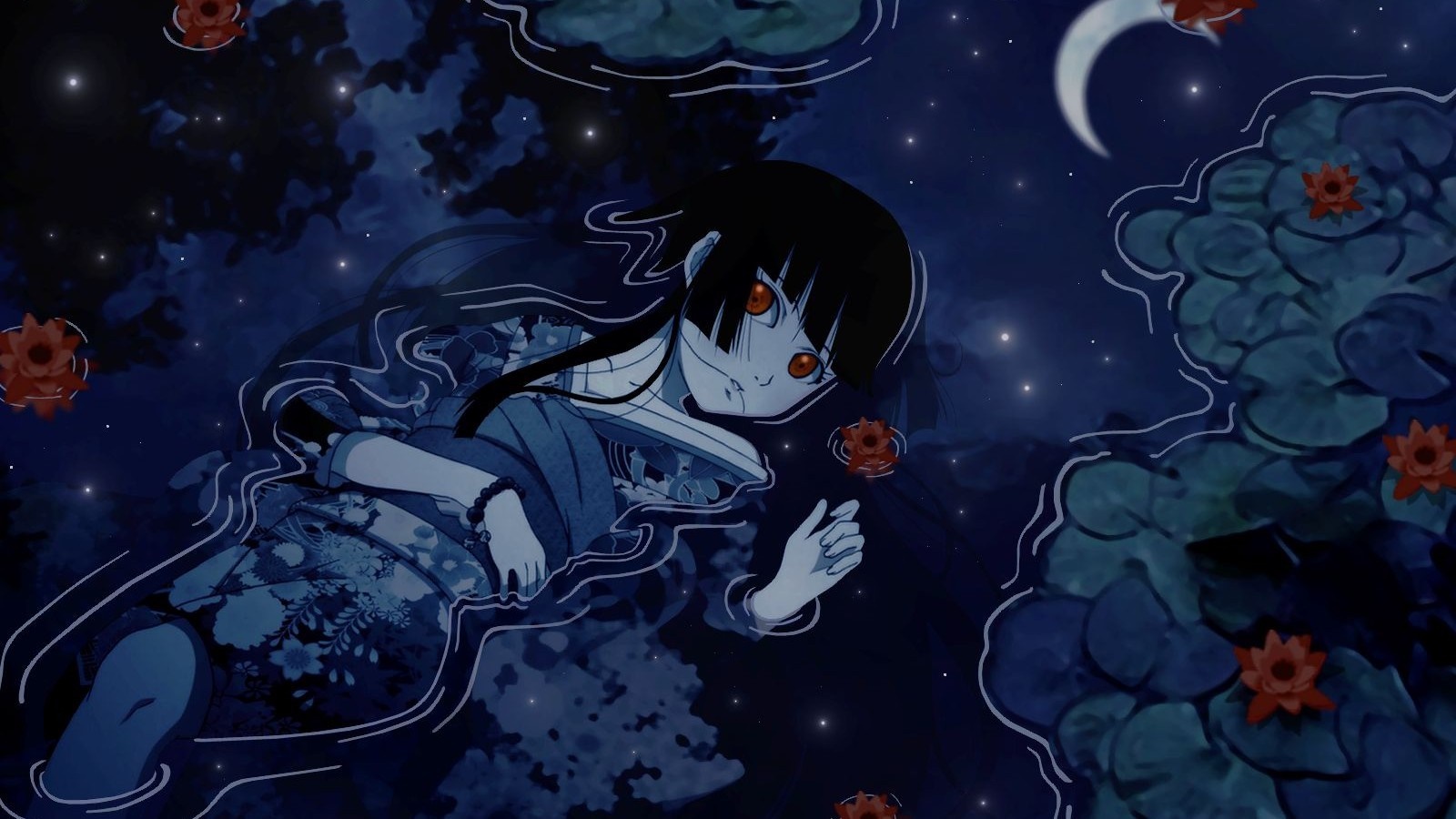 Enma Ai from Jigoku Shoujo floating in water HD Wallpaper