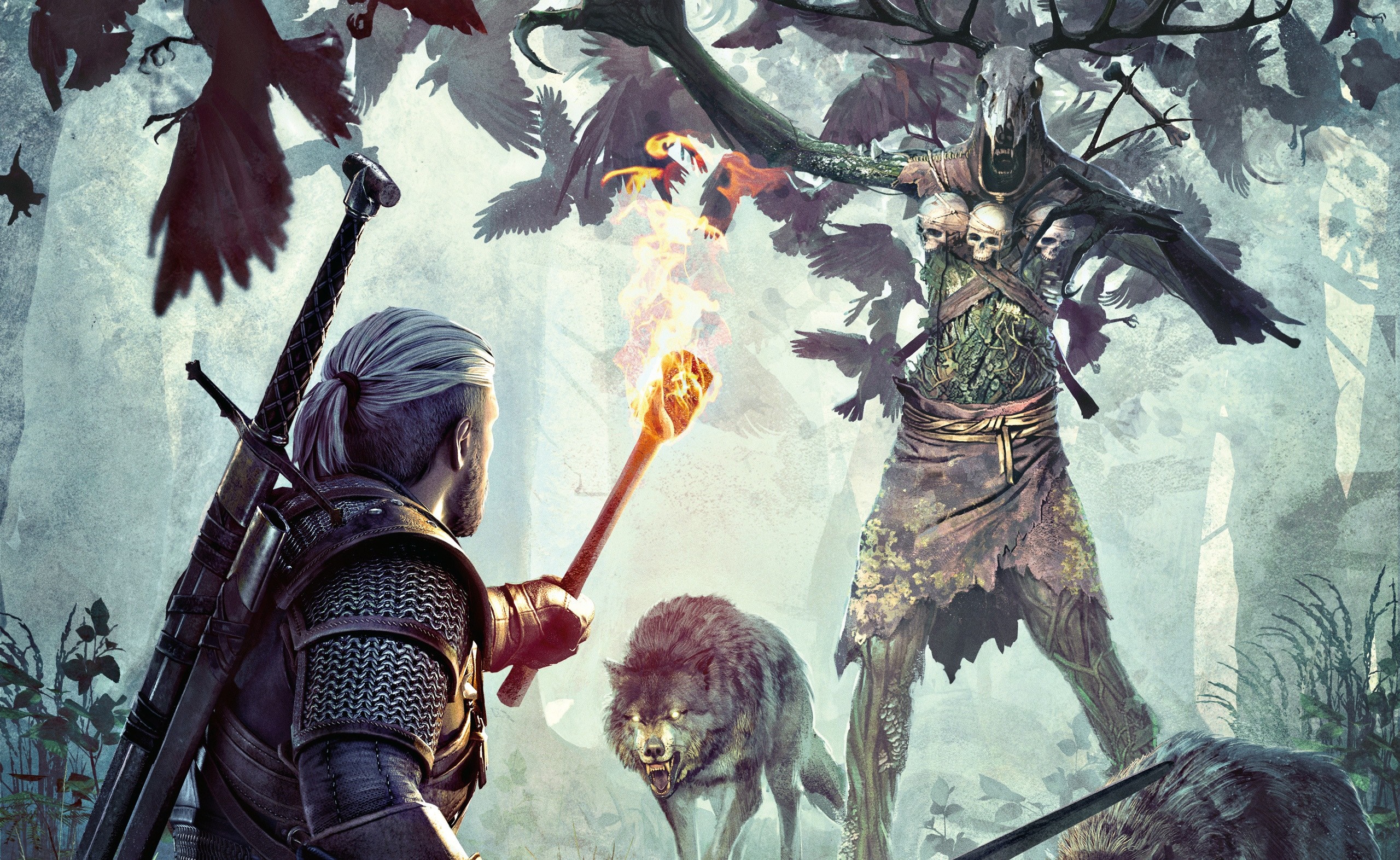 Geralt and Leshen from The Witcher 3 Wild Hunt HD Wallpaper
