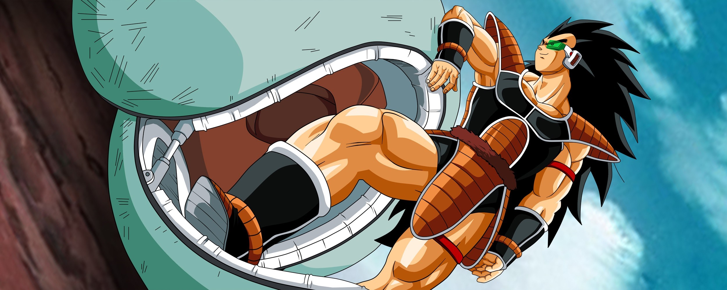 Raditz from Dragon Ball Z inside a pod HD Wallpaper
